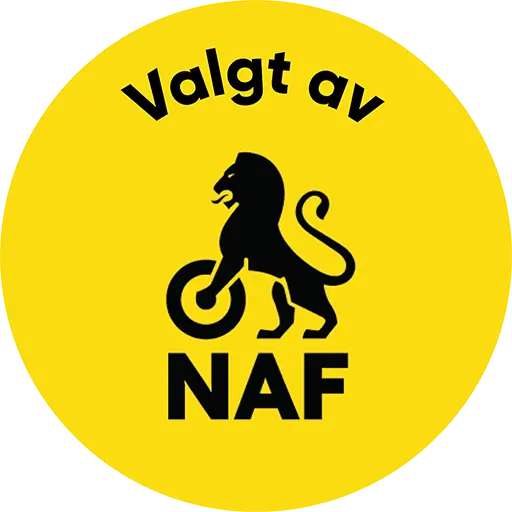 Naf logo with text 'Valgt av'